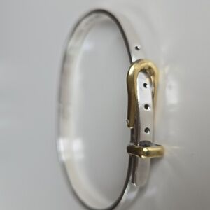 Vintage 925 Silver and Brass Buckle Bracelet